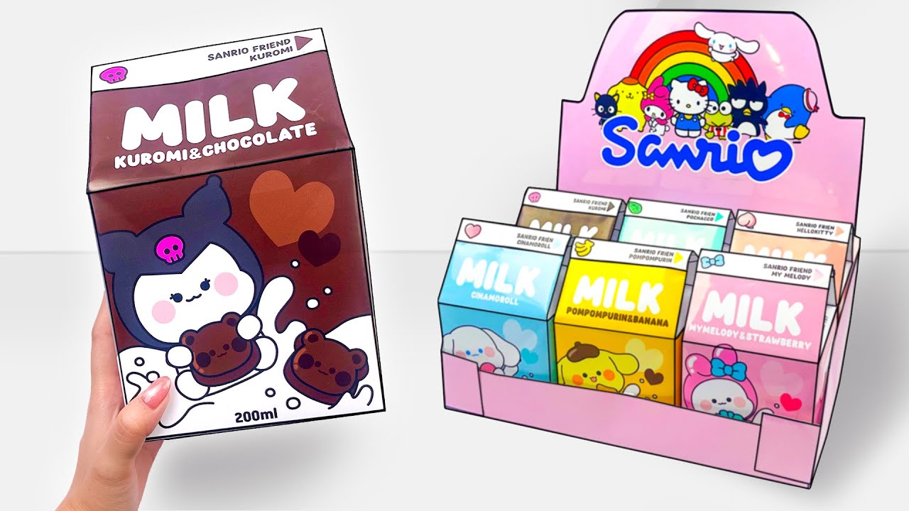 ✨Paper DIY✨Unboxing SANRIO Blind Milk Boxes!🎀Open All SANRIO MYSTERY BOX | ASMR
