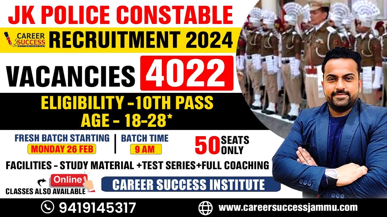 Jkp Constable Recruitment 2024 || 4022 vacancies || Age etc Course Link 👉https://rzp.io/l/cnaXESMDat
