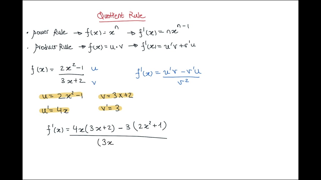 How To Use Quotient Rule