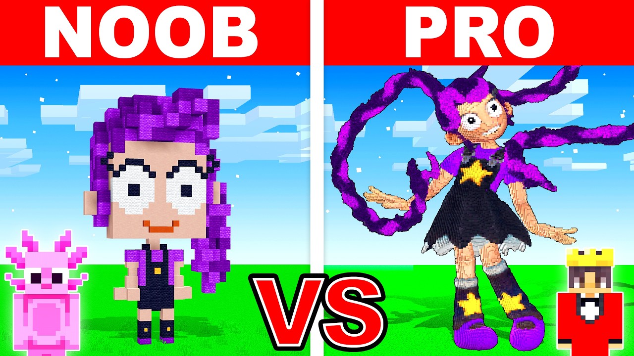 Mongo and Axy LILY LOVEBRAIDS Build Challenge in Minecraft!