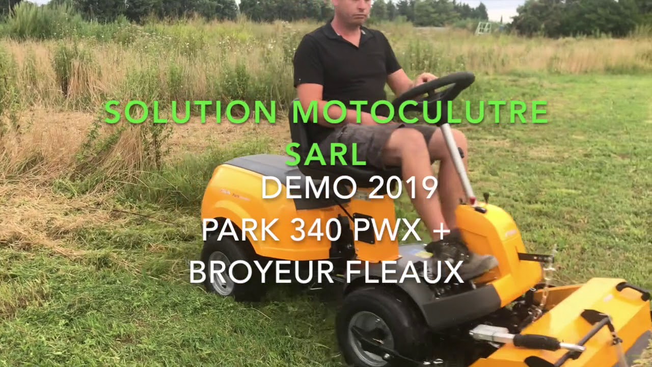 SOLUTION MOTOCULUTRE 2019 DEMO TONDEUSE FRONTAL STIGA PARK 340 PWX + BROYEUR 4X4