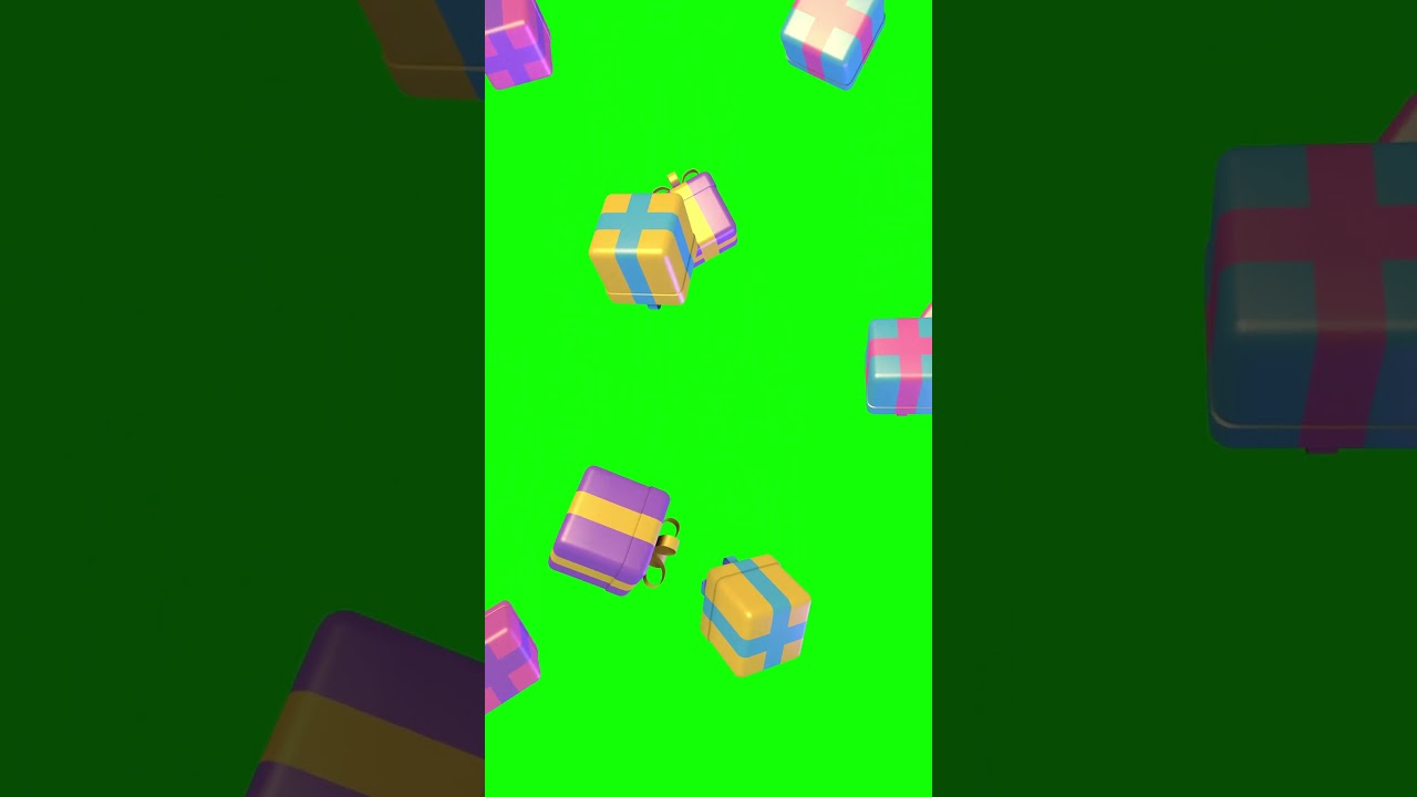 Green Screen gift box falling effect