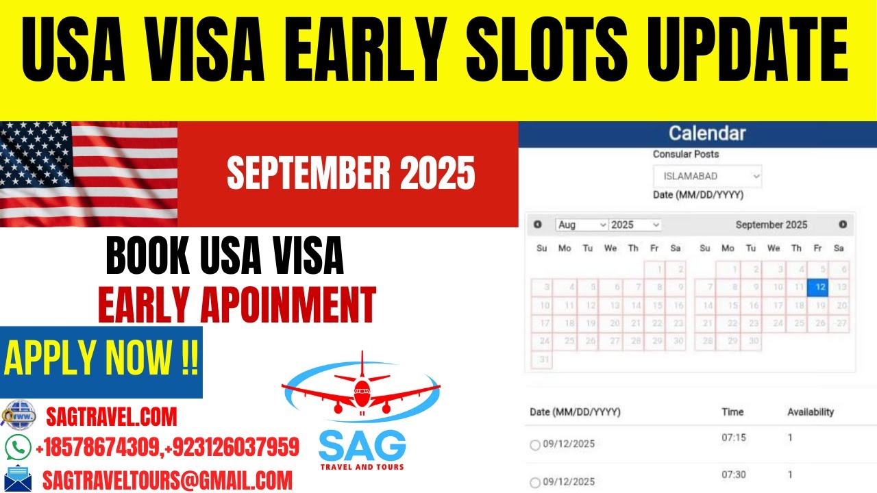 US Visa Slots Update – September 2025 | F1/F2 Open ✅ B1/B2 Open ✅