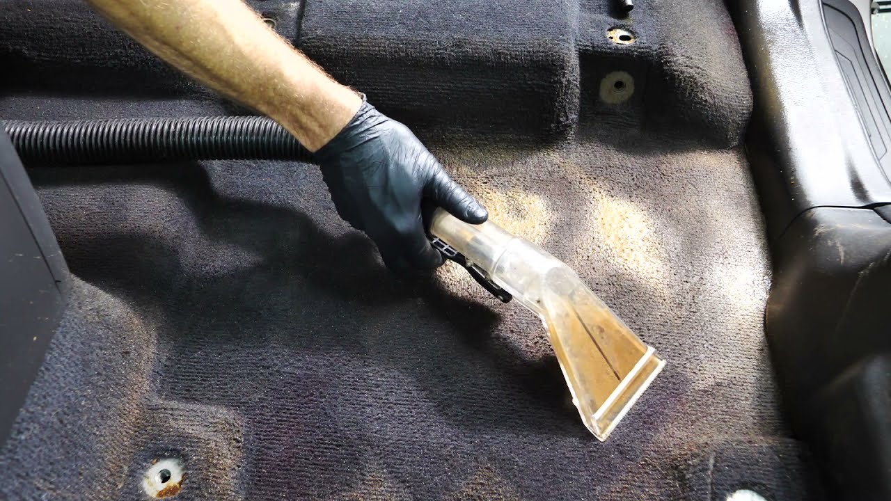 Extremely Satisfying NASTY Carpet Extraction || Car Detailing