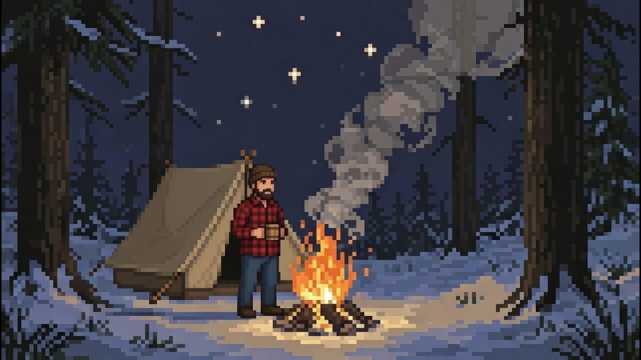 Come, let's warm ourselves by the fire | Cozy Campfire in Snowy Forest | 3 Hours Relaxing Ambience