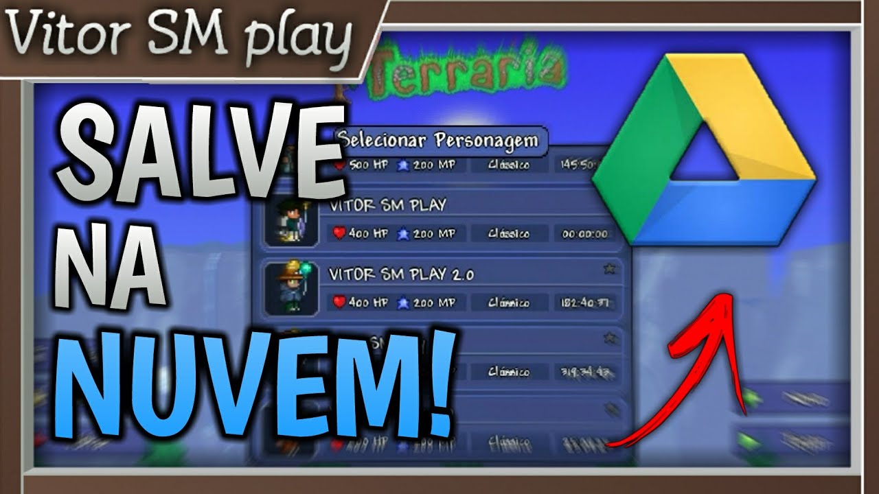 Como Salvar Seu MAPA E PERSONAGEN na NUVEM!!!😱 no TERRARIA 1.4 MOBILE