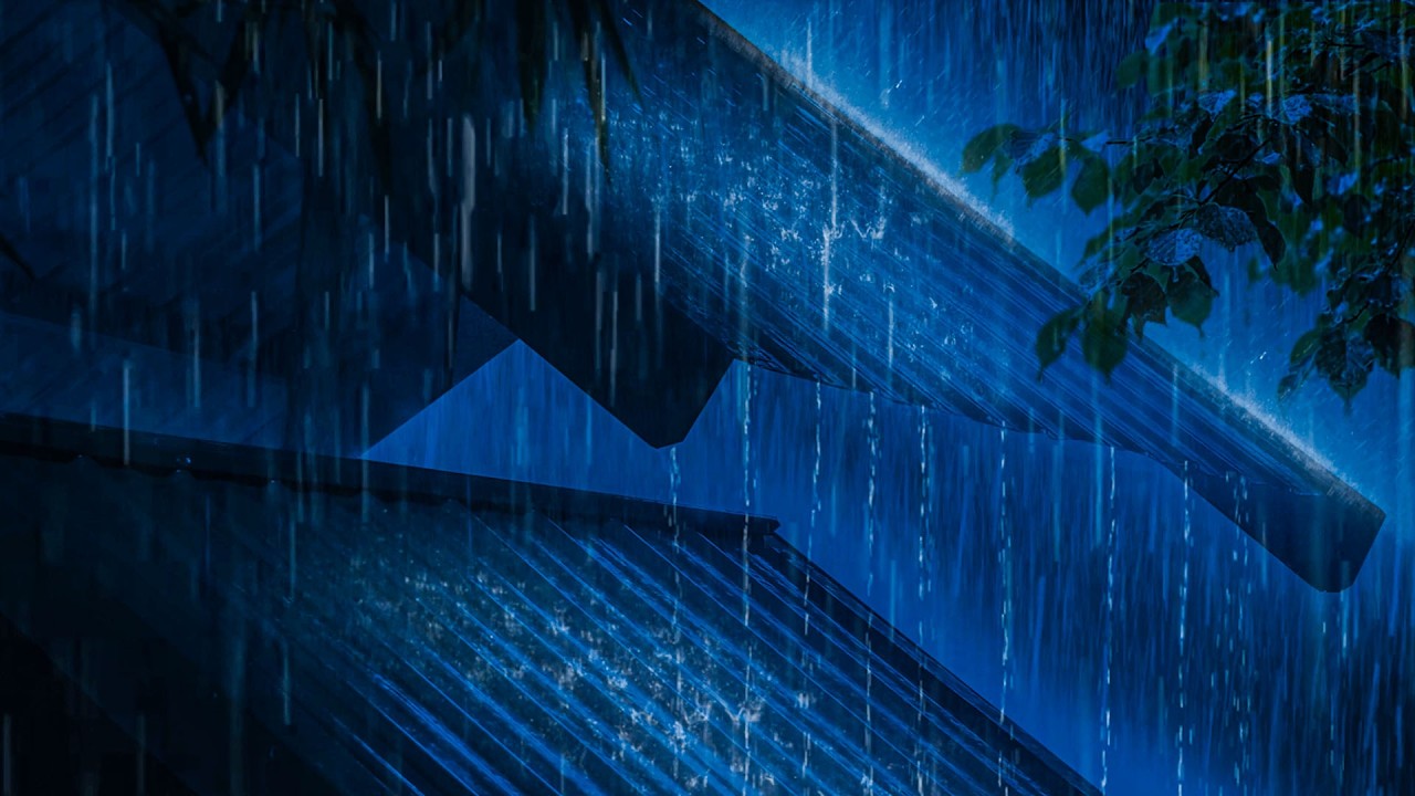 Rain on Tin Roof Sounds for Sleeping Black Screen | Relaxing Sleep Dark Screen | White Noise