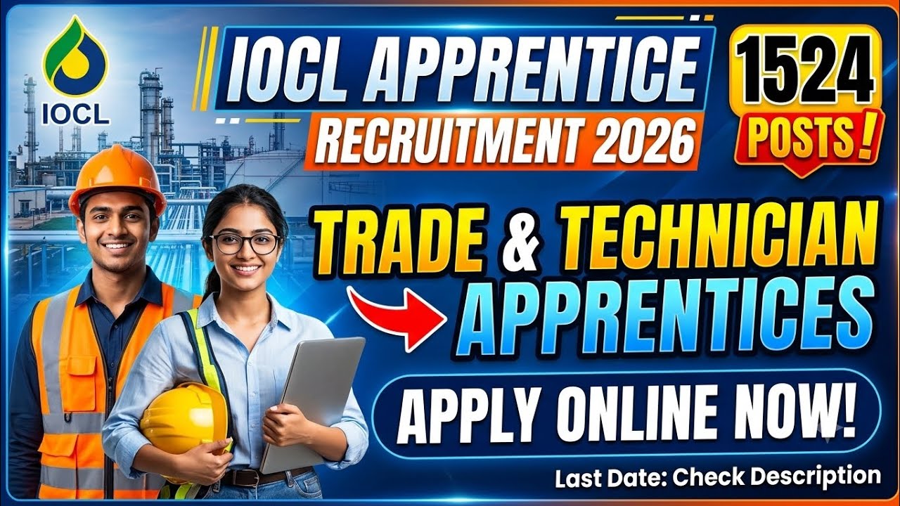 🔥 IOCL Apprentice Recruitment 2026 | Apply Online for 1524 Trade & Technician Apprentice Posts! 🔥