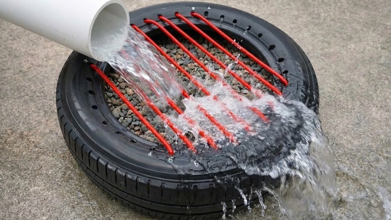 Endless Free Water Source! Get Clean Water Directly at Home with a Genius Tire and PVC Invention 💧