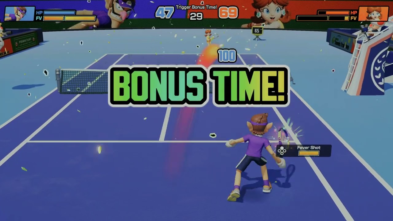 Mario Tennis Fever - Mix It Up: Special Match Ring Shot Singles: Waluigi vs Daisy | NS2 Gameplay
