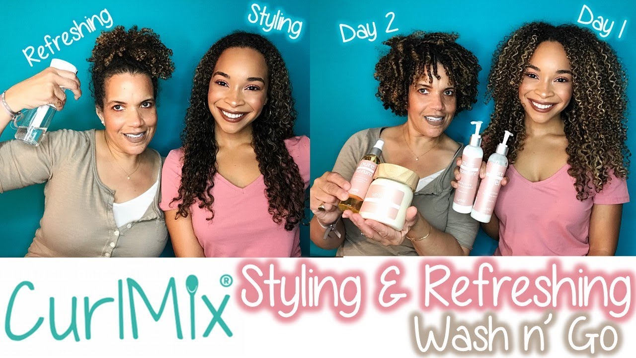 CURLMIX | Styling & Refreshing a Wash n' Go | Day 1 & 2