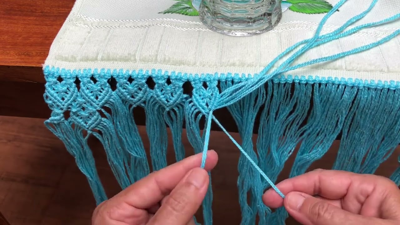 DICAS DE MACRAME MODELO CORAÇÃO AZUL
