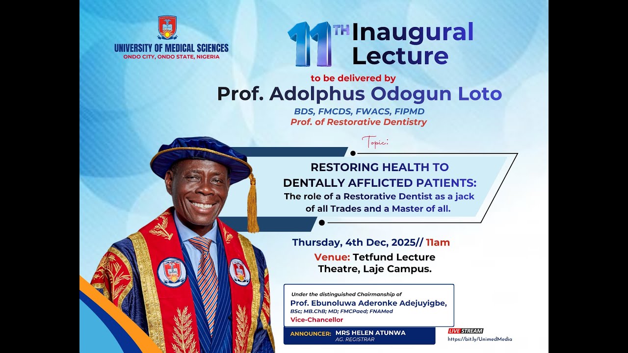 11TH INAUGURAL LECTURE BY PROF.ADOLPHUS ODOGUN LOTO