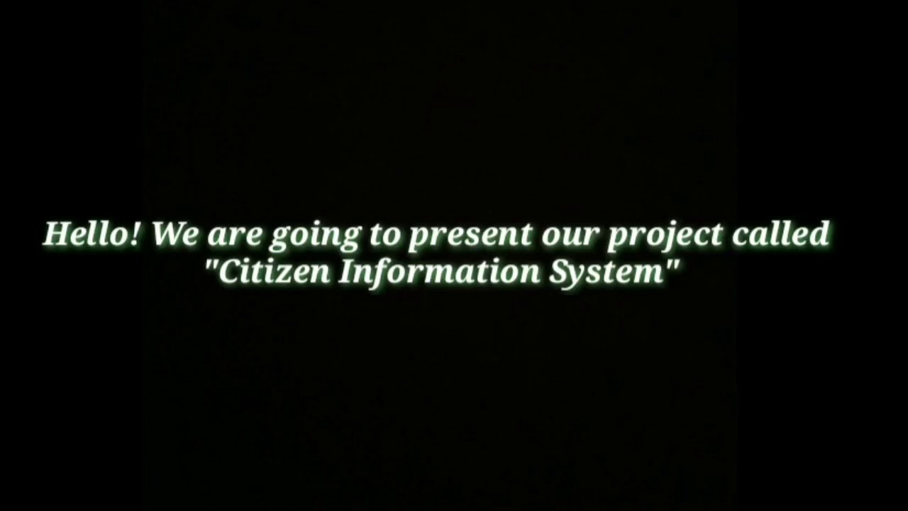 CITIZEN INFORMATION SYSTEM