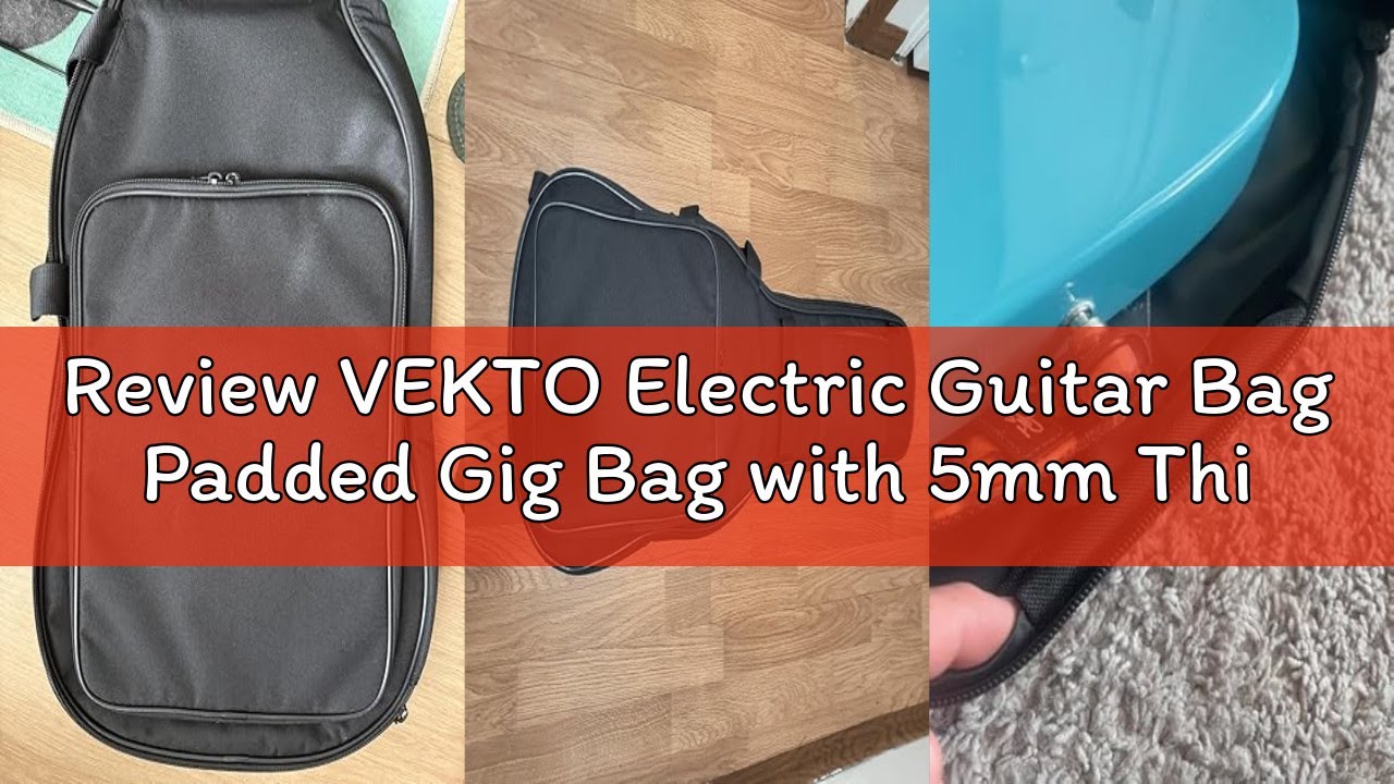 Review VEKTO Electric Guitar Bag Padded Gig Bag with 5mm Thick Padding, Waterproof Soft Case with Fr