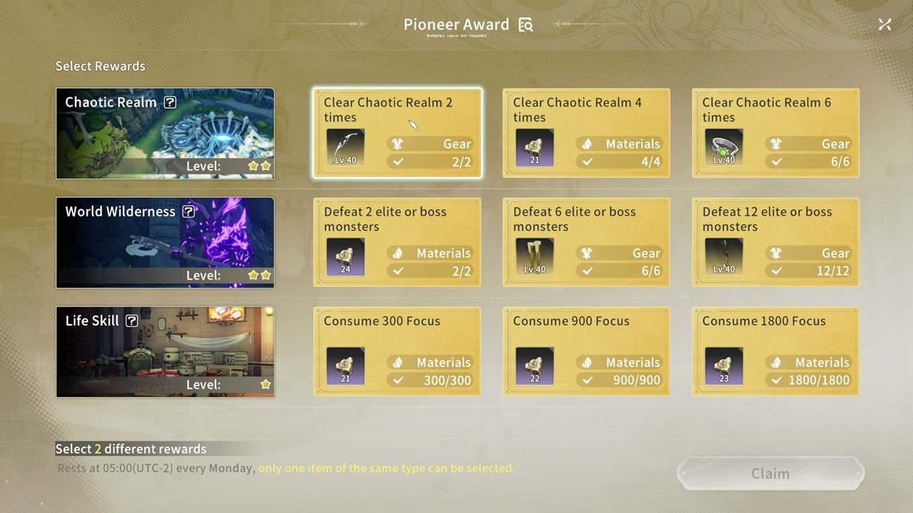 Legendary Weapon from weekly, Blue Protocol Star Resonance