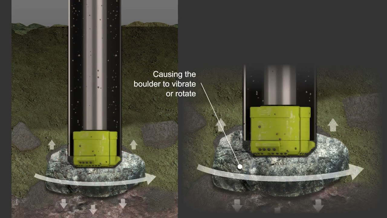 Bouldery fill liable to overbreak during drilling