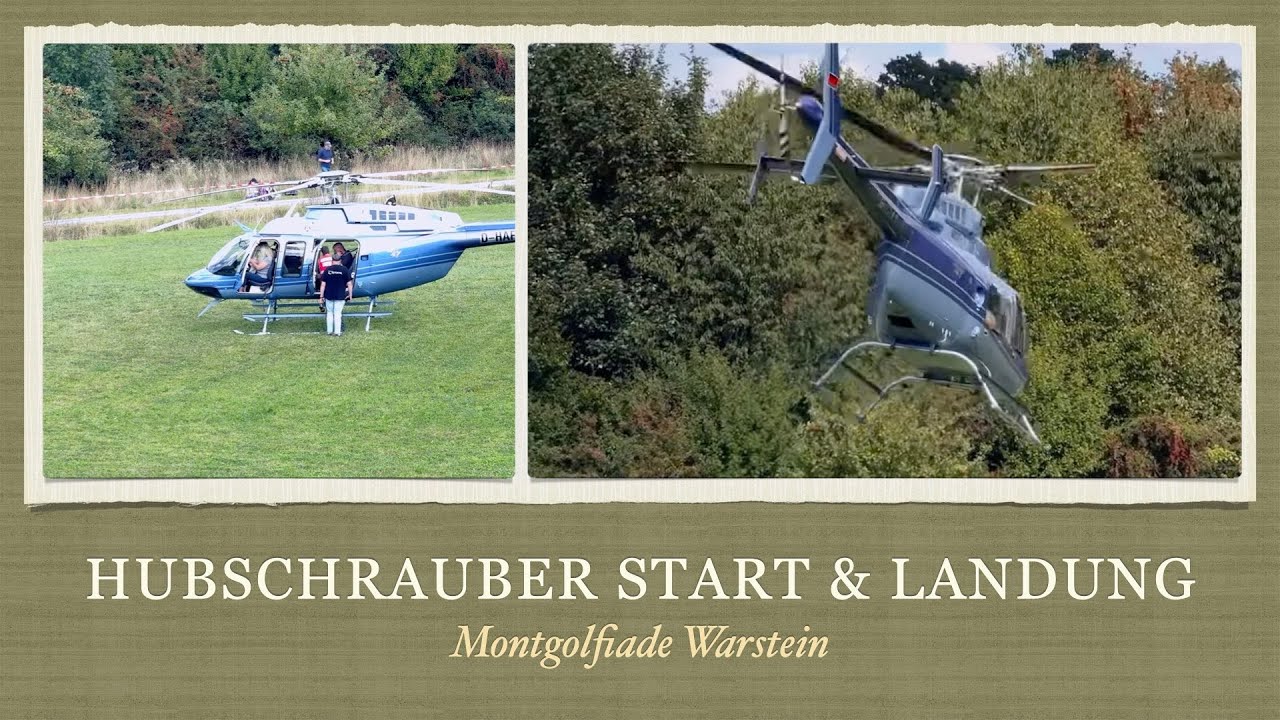 Hubschrauber, Start und Landung auf der Montgolfiade in Warstein
