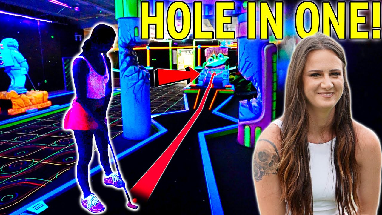 The Best Blacklight Mini Golf Course Ever! *Crazy Hard Holes!*