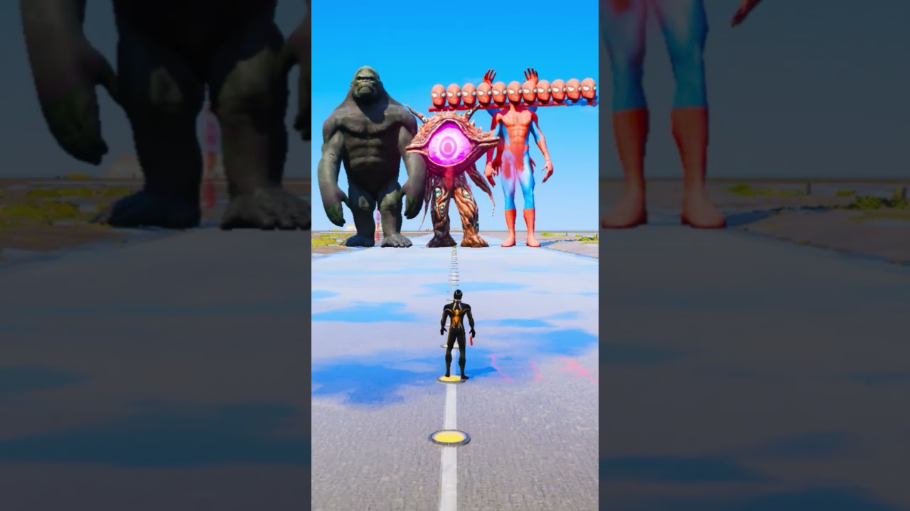 KING KONG GIANT & BIG EYE  GIANT VS RANDOM SUPERHEROES #gta #shorts