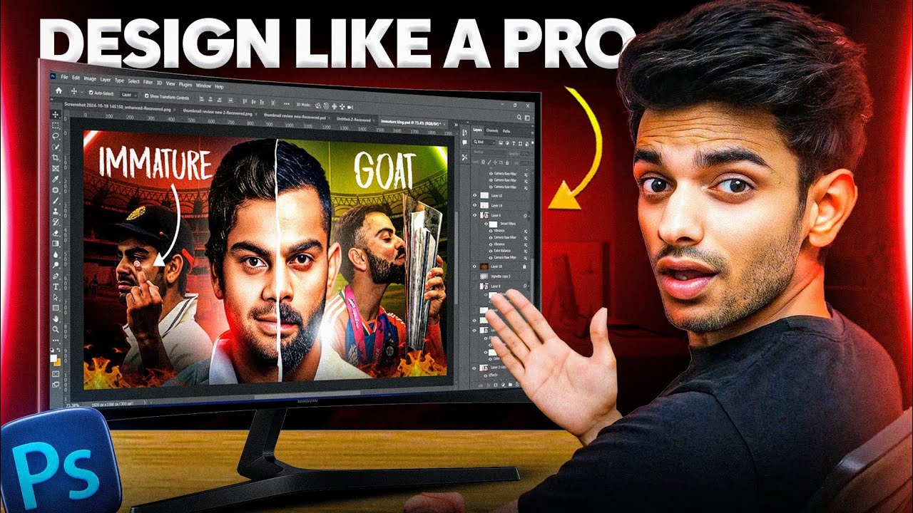 Make Viral Documentary THUMBNAILS in Photoshop 🔥
