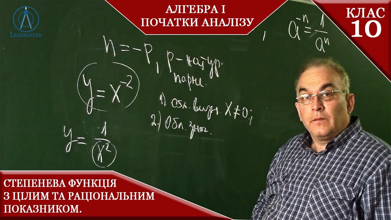 Курс 4(4). Заняття №8.2. Степенева функція з цілим та раціональним показником. Алгебра 10.