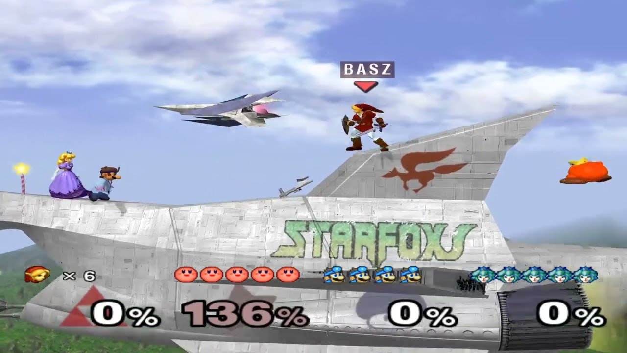 Super Smash Bros Melee (GCN) Special Request #1 - Link and Kirby VS Dr Mario and Peach