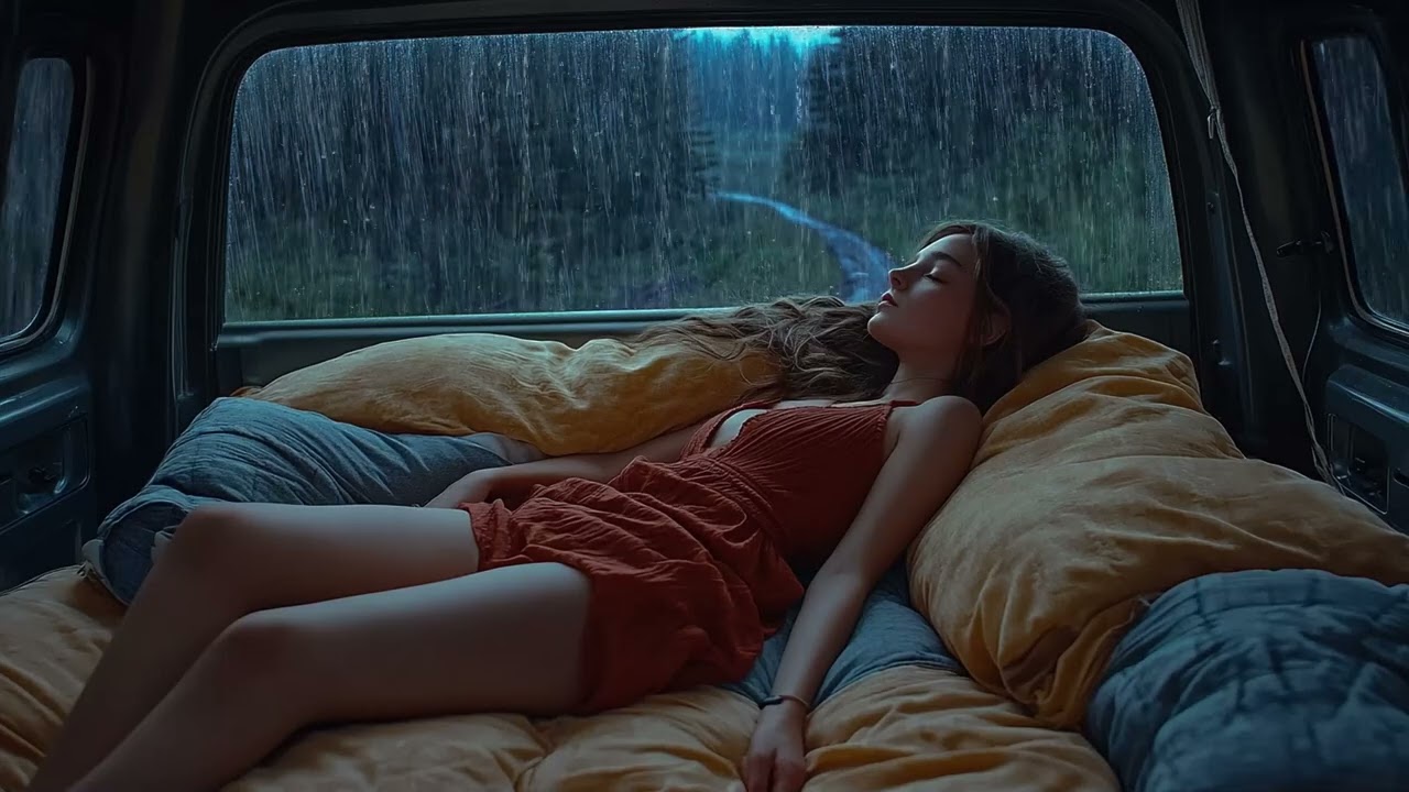 Thunder & Rain in Car at Midnight 🌧️ A Soothing Escape for Deep Sleep 💤