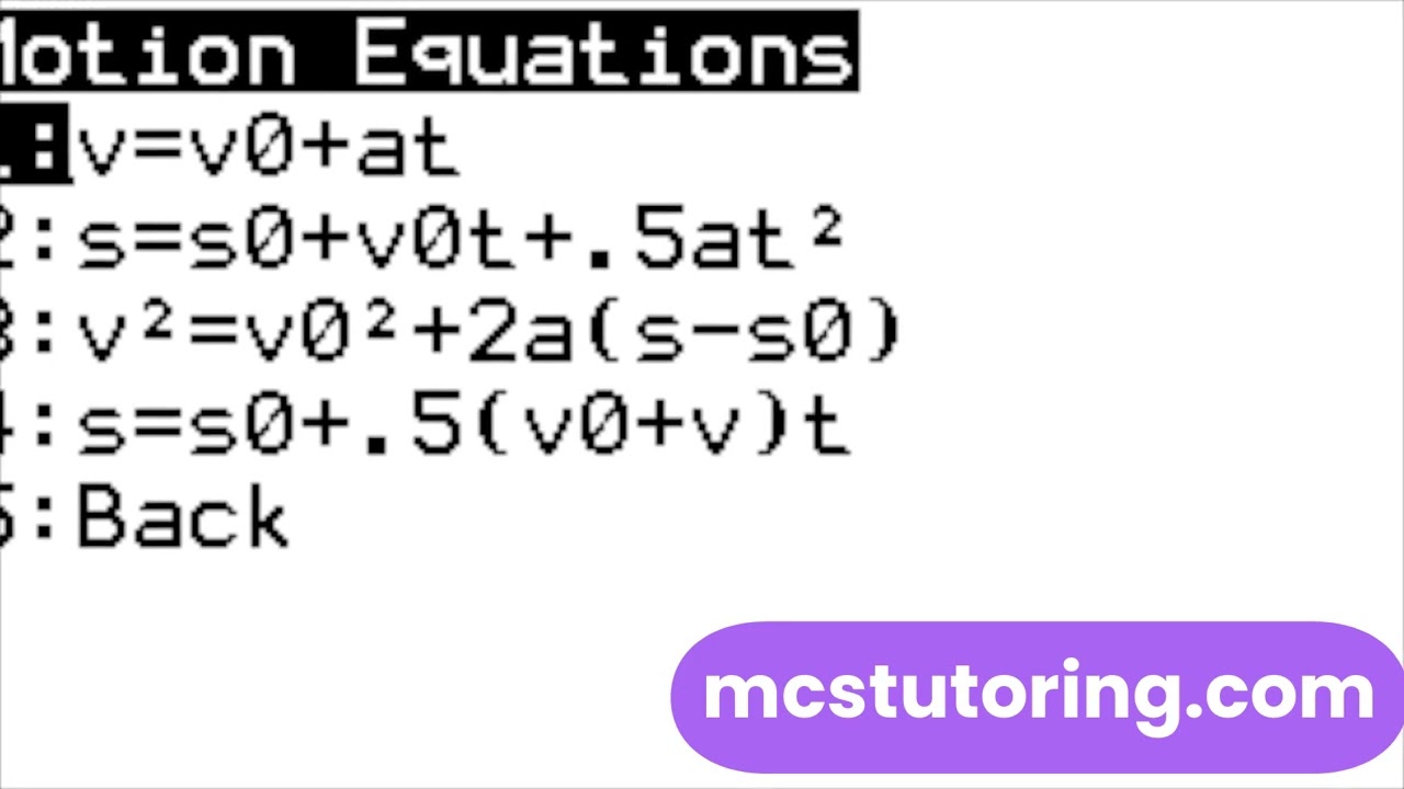 AP Physics 1 Mechanics &mdash; TI-84 Program Aligned to College Board Units