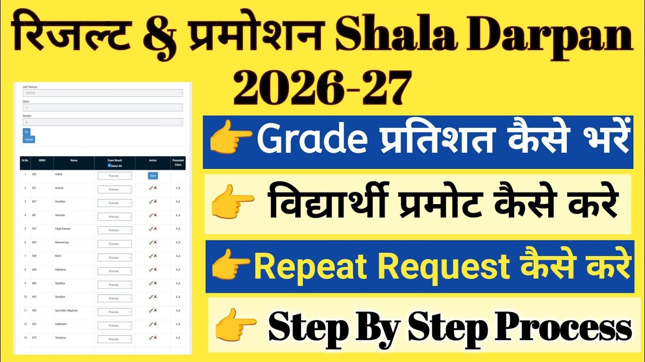 Shala Darpan Par Student Ko Promote Kaise Kare | Result And Promotion On Shala Darpan | #shaladarpan