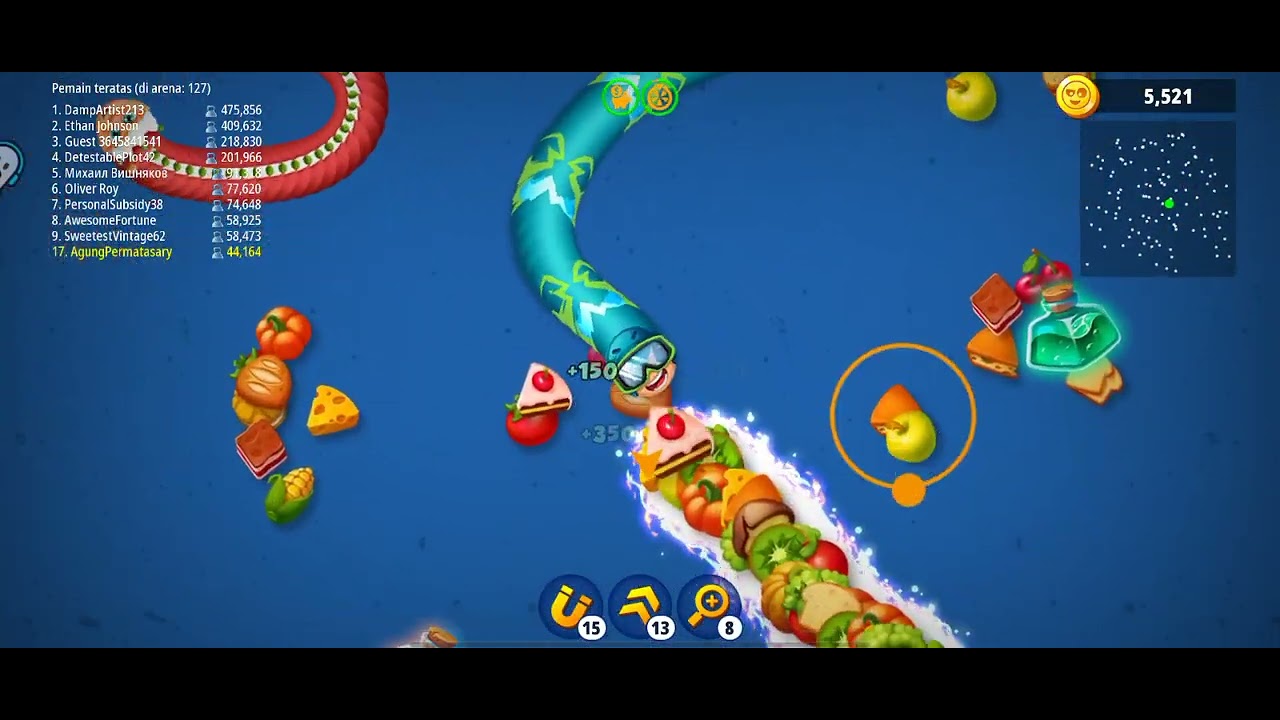 Kita rangking 1 guys, mari main worm zone...