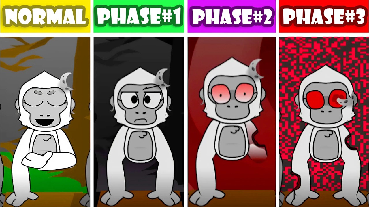 Sprunki But Gorilla Tag -  NORMAL VS PHASE 1-3 | New BANANA EDITION Update!