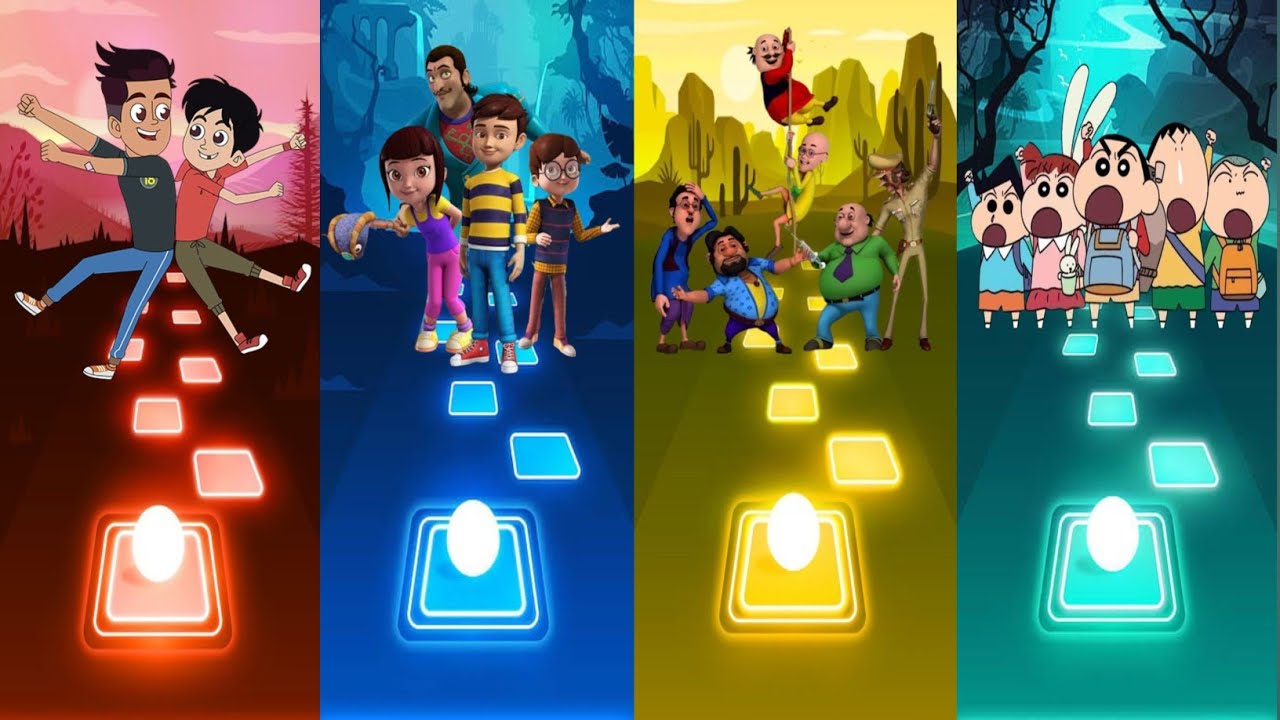 Chikoo & Bunty Vs Rudra Vs Motu Patlu Vs Shinchan (Новое видео) - Tiles Hop EDM Rush