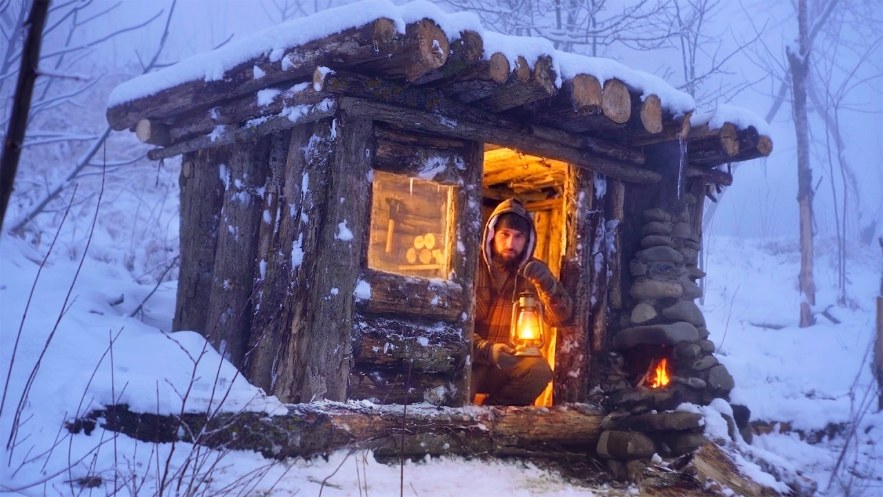 WINTER SURVIVAL: Man Builds 5 Epic Bushcraft Shelters from start to finish