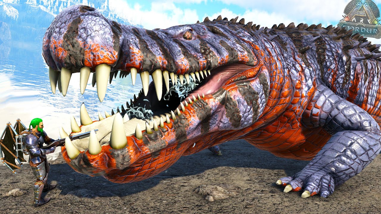 NUEVO COCODRILO DINOSAURIO GIGANTE! DEINOSUCHUS COCODRILO PREHISTORICO! come dinosaurios ARK Fjordur