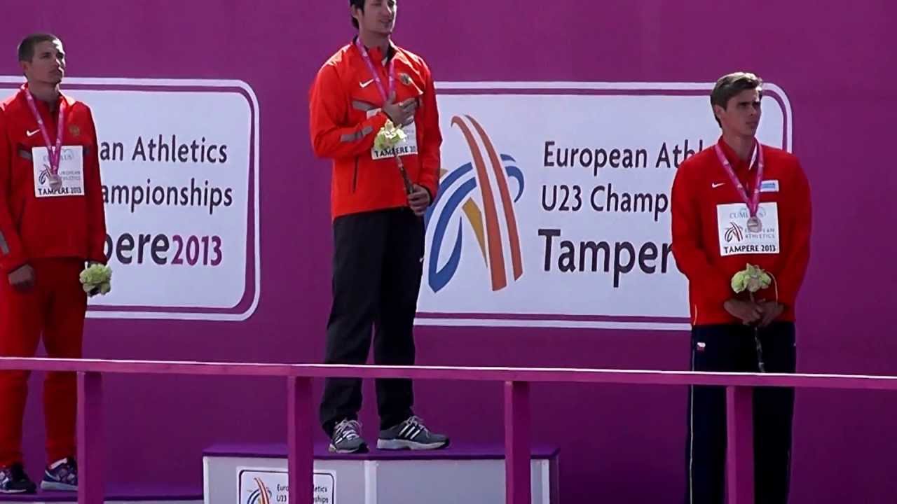 Kai Kazmirek U23 Europameister Siegerehrung Tampere (FIN)