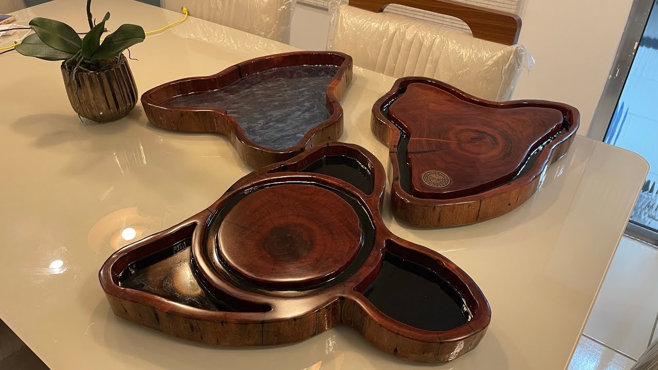 Três peças de luxo! Tábuas de churrasco, petisqueira e bandeja! 