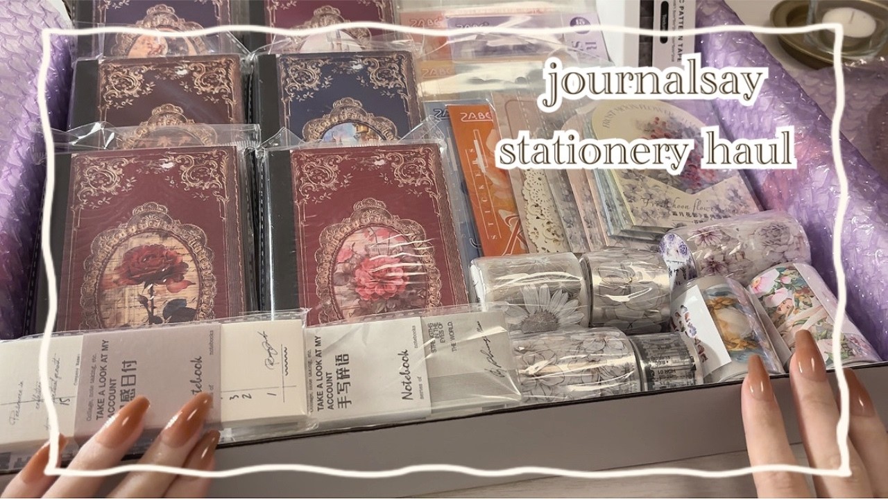 【Unboxing】開封してコラージュする＊stationery haul 📦 journalsay  ASMR
