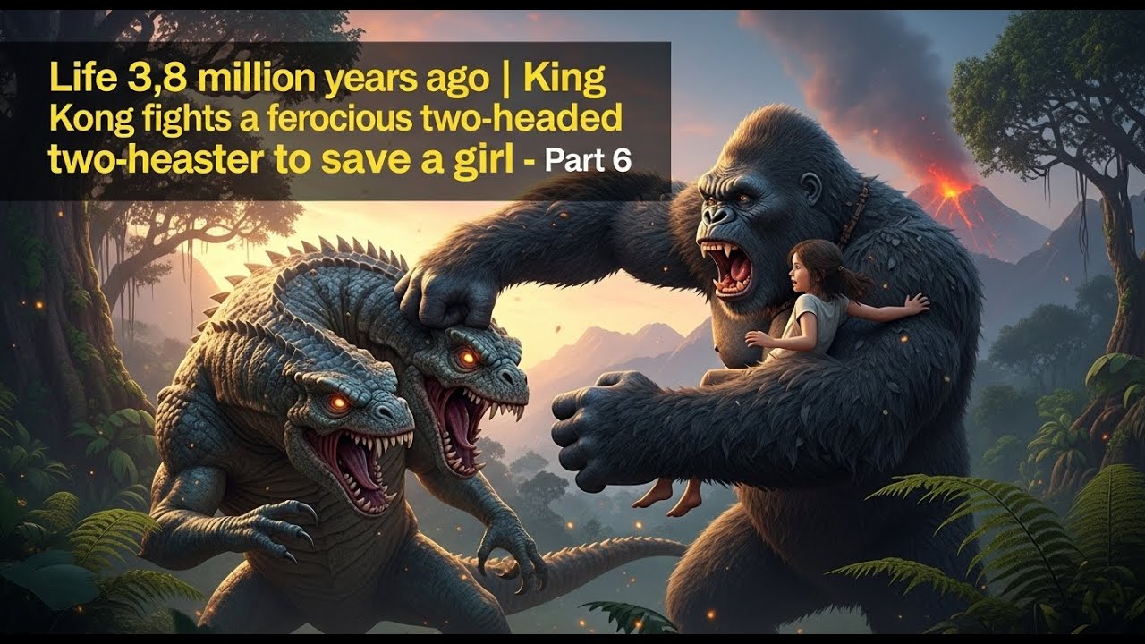 Life 3.8 million years ago | King Kong fights a ferocious two-headed monster to save a girl - Part 6