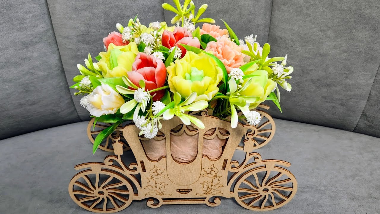 Карета для принцессы💐/ Мыло ручной работы/Сборка букета