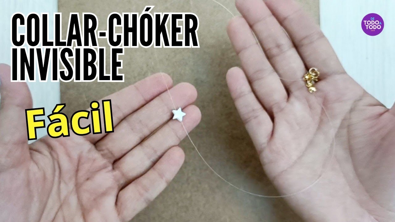 👌Cómo hacer un COLLAR con hilo transparente. Chóker INVISIBLE o FANTASMA, fácil y SENCILLO.
