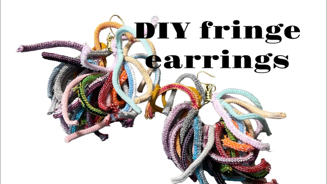 DIY fringe earrings jewelry idea #loopers #FabricIdea #HoopEarrings