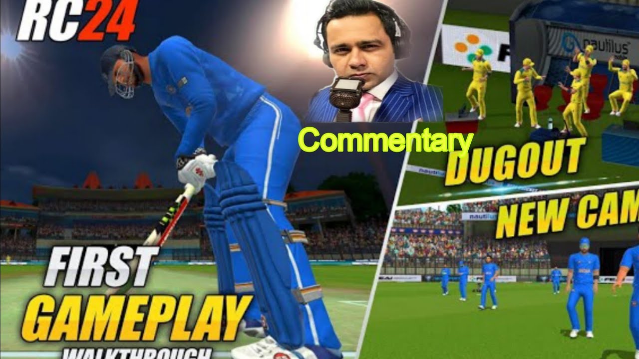 Real Cricket 24 First Gameplay + Akash Chopra Commentary 😍 || New Stadium || Creator Mode
