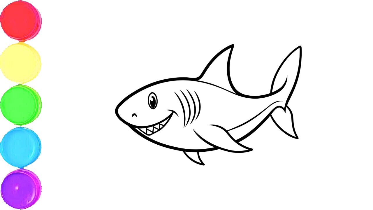 Как нарисовать милую акулу шаг за шагом 🦈