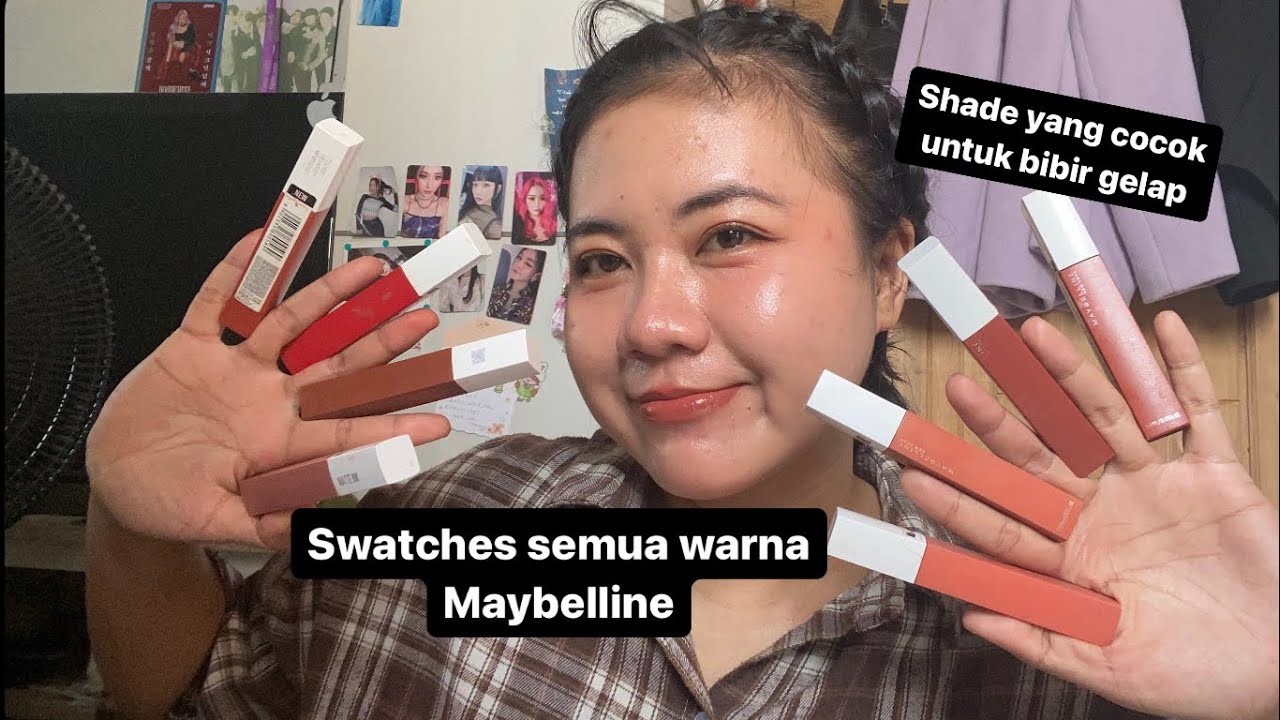 Swatches semua shade Maybelline Matte ink yang aku punya | Shade yang cocok untuk bibir hitam