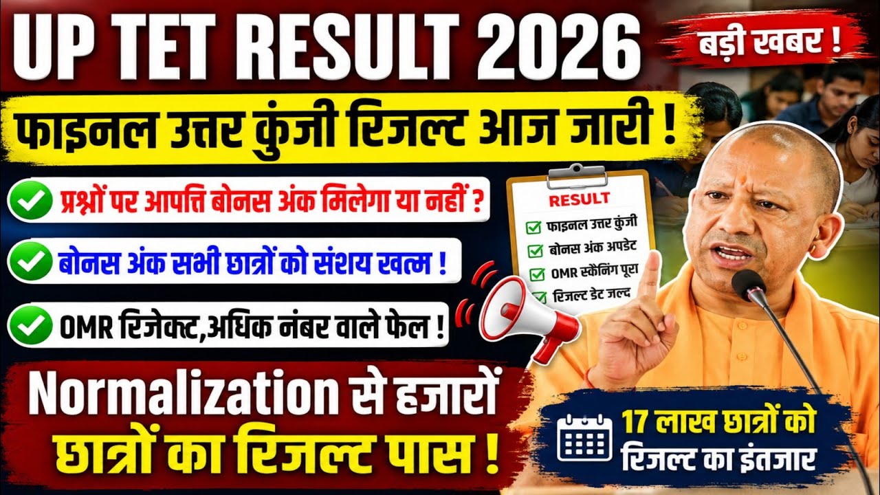 UP TET Result 2026 | Final Answer Key Out | Result Date Confirmed? Bonus Marks Latest News