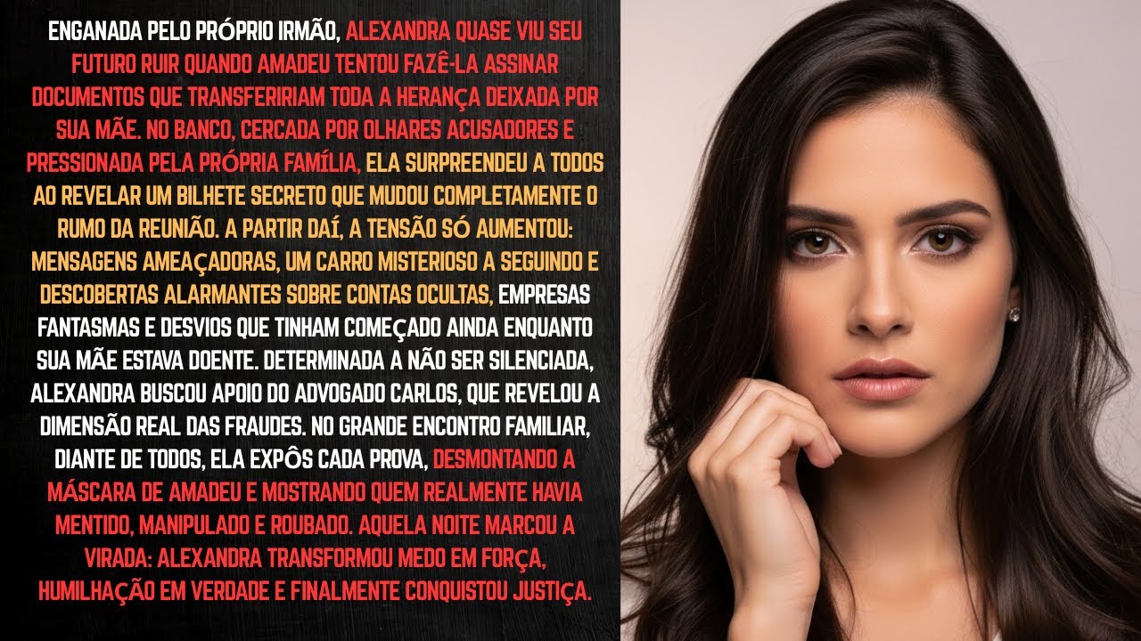 No banco, meu irmão queria me fazer assinar a transferência de tudo, mas o gerente descobriu que  eu