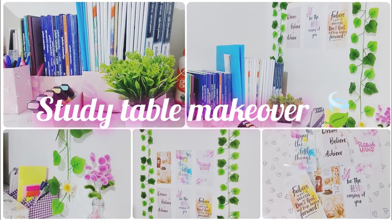 Study table makeover🍃💖 #aesthatic #satisfying #study #positivevibes  #aestheticstudy #creativevibes
