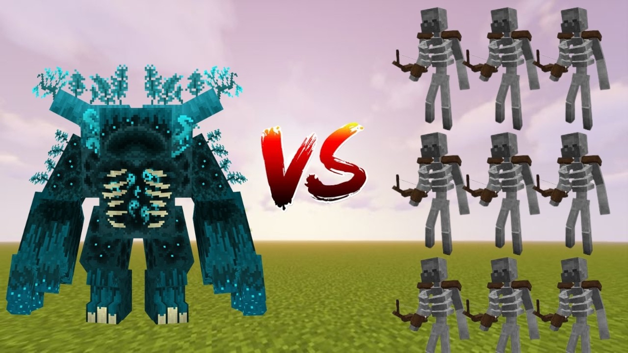 How many Mutant skeleton wants fight the warden in the Minecraft mobs battle