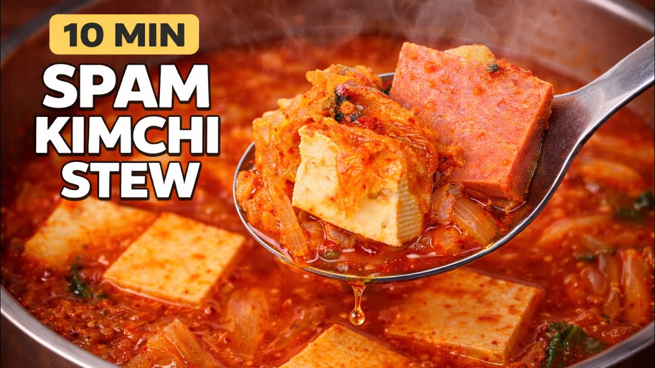 10 Minute Spam Kimchi Jjigae | Easy Korean Kimchi Stew
